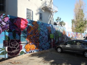 Murals at a Zipcar parking lot, San Francisco