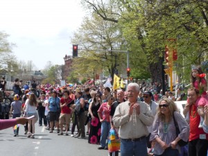 Spectators applaud the Forbes Library contingent, #Nohopride 2011