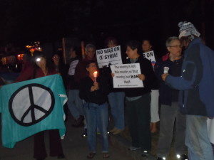 No War in Syria Candlelight Vigil, Northampton MA 9-9-13