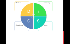 The four personaity categories, according to DiSC (image by Shel Horowitz)