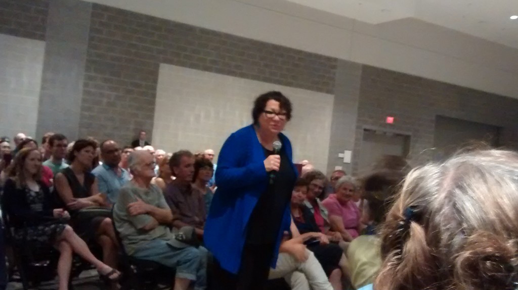 Justice Sonia Sotomayor works the crowd (Photo by Shel Horowitz.