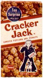 The Cracker Jack box as it appeared during my 1960s childhood (courtesy of Wikipedia)