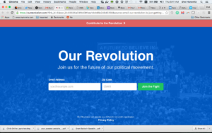 Landing page of OurRevolution.com