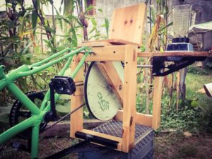 This blender is one of 19 different types of bicimaquinas—bike-powered equipment—developed by Maya Pedal in San Andrés Itzapa, Guatemala