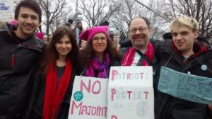 Marching at the Women's March on Washington with my wife and children