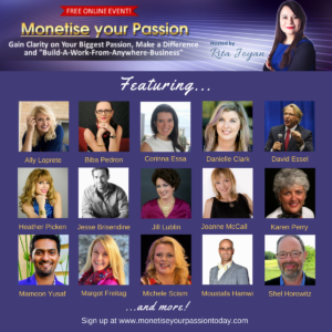 Shel Horowitz and other speakers at Rita Joyan's Monetise Your Passion Summit