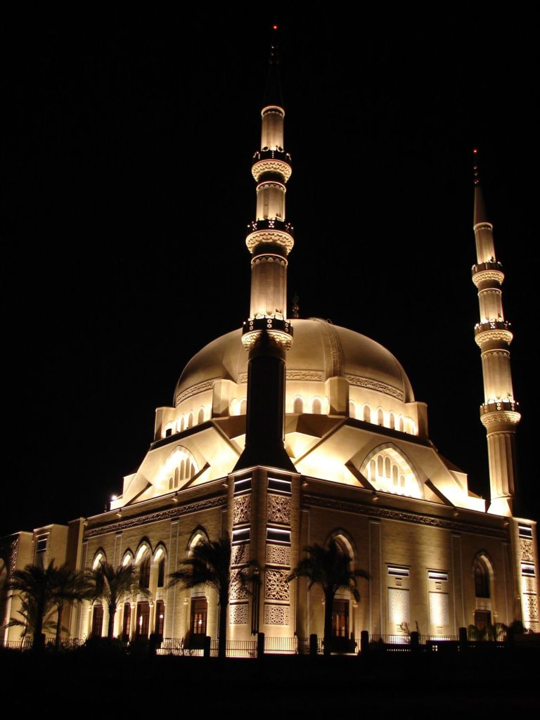 A mosque at night. Photo by Ramzi Hashisho, freeimages.com