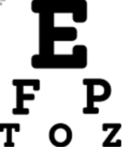 The first three lines of an eye chart