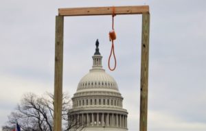 Noose erected by rioters at the Capitol. January 6, 2021